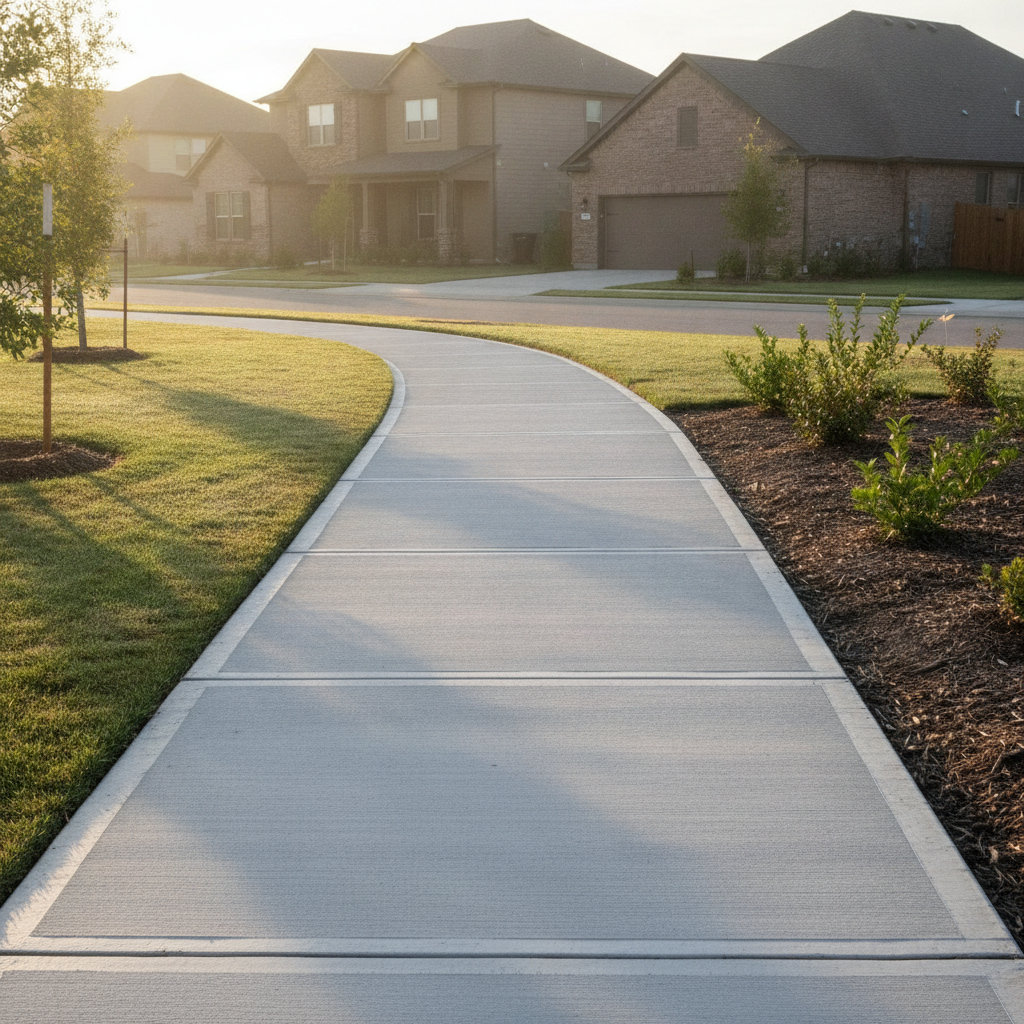 done Sidewalk Concrete Installation - No Face and No Text